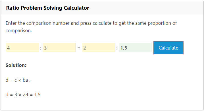 Ratio Solver Calculator